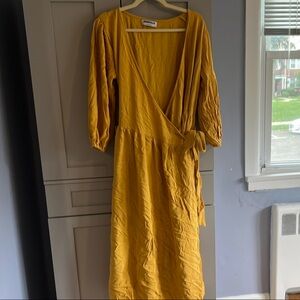 Rebdolls Mustard Wrap Dress